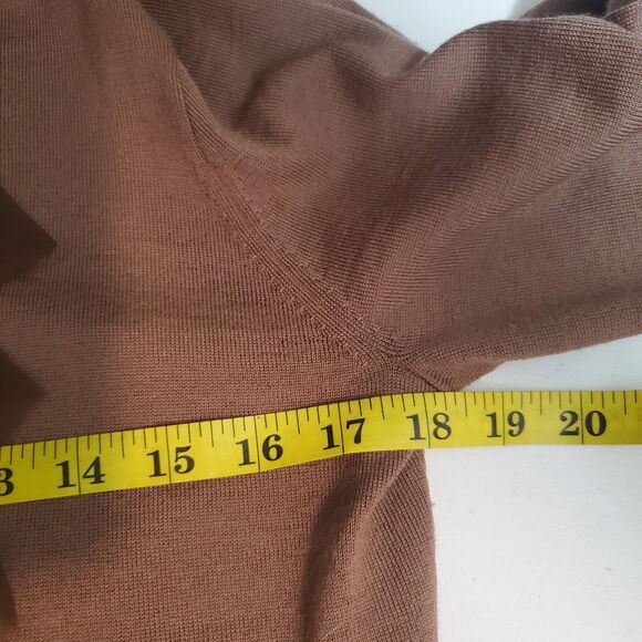 J Crew Women's Cardigan Sweater Large Brown Merino Wool Preppy Academia Vintage - Picture 9 of 11